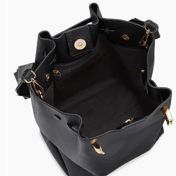 DeMellier New York Leather Bucket Bag in Black Leather, Gold Hardware - Picture 3 of 16